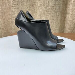 Alexander Wang Cutout Wedge Heels Black Size 38 (8) Open Peep Toe
